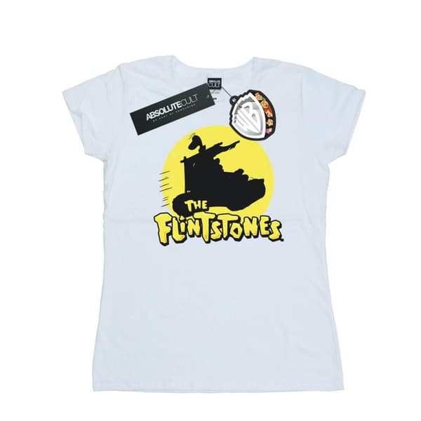 The Flintstones Womens/Ladies Car Silhouette Cotton T-Shirt
