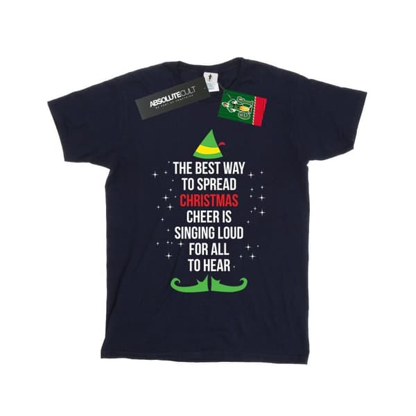 Elf Womens/Ladies Christmas Cheer Text Cotton Boyfriend T-Shirt
