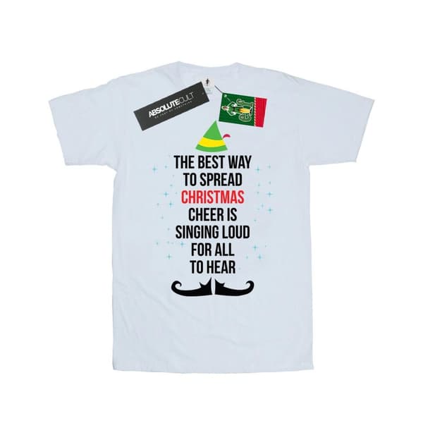 Elf Womens/Ladies Christmas Cheer Text Cotton Boyfriend T-Shirt