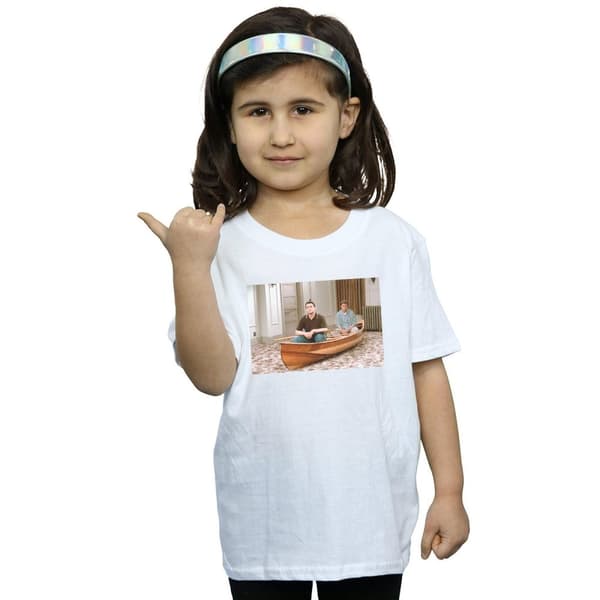 Friends Girls Boat Photo Cotton T-Shirt