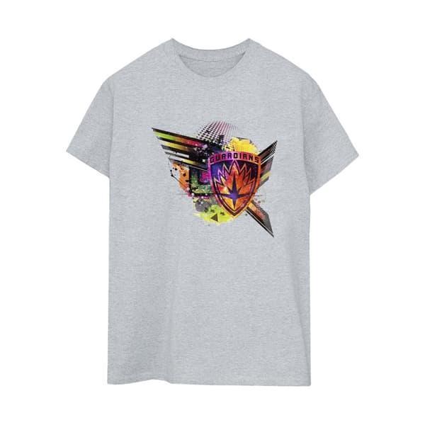 Marvel Dam/Tjej Guardians Of The Galaxy Abstrakt Sköld Bröst Bomull Boyfriend T-shirt