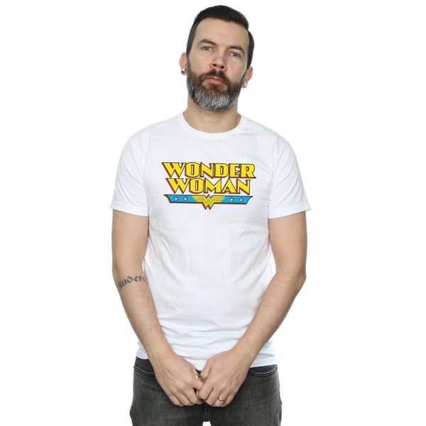 DC Comics Mens Wonder Woman Text Logo T-Shirt