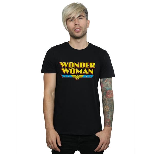 DC Comics Mens Wonder Woman Text Logo T-Shirt