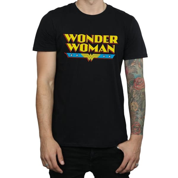 DC Comics Mens Wonder Woman Text Logo T-Shirt