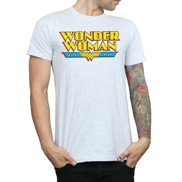 DC Comics Mens Wonder Woman Text Logo T-Shirt