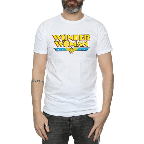 DC Comics Mens Wonder Woman Text Logo T-Shirt