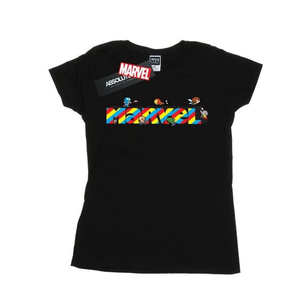 Marvel Womens/Ladies Kawaii Marvel Stripes Cotton T-Shirt