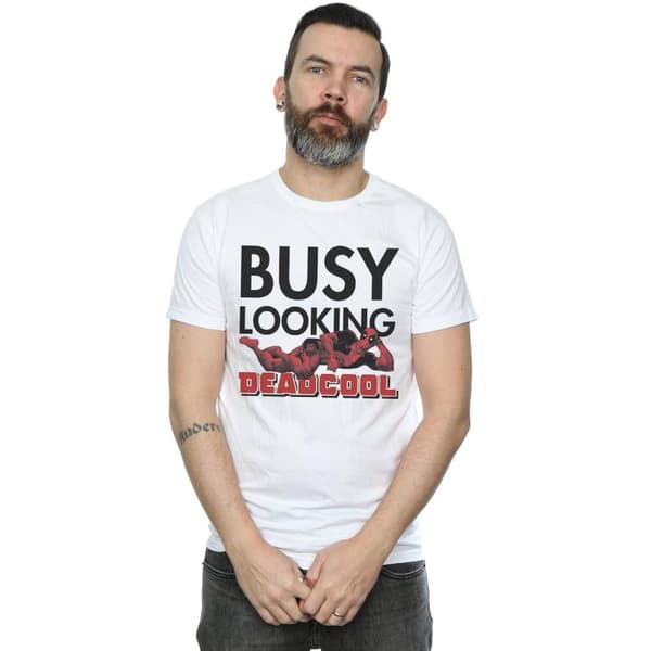 Marvel Mens Deadpool Busy Looking Deadcool T-Shirt