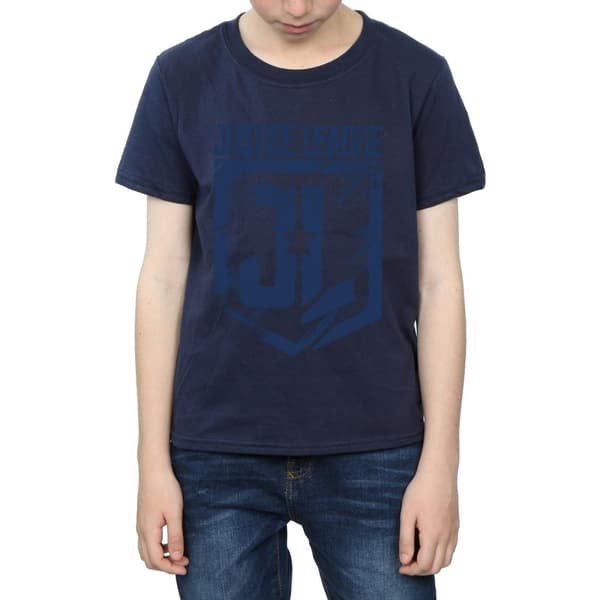 DC Comics Boys Justice League Movie Indigo Logo T-Shirt