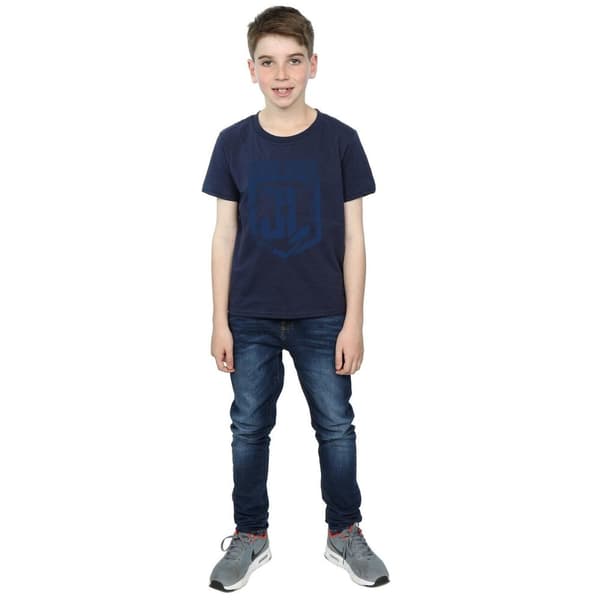 DC Comics Boys Justice League Movie Indigo Logo T-Shirt
