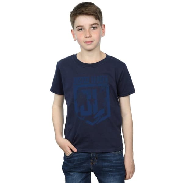 DC Comics Boys Justice League Movie Indigo Logo T-Shirt