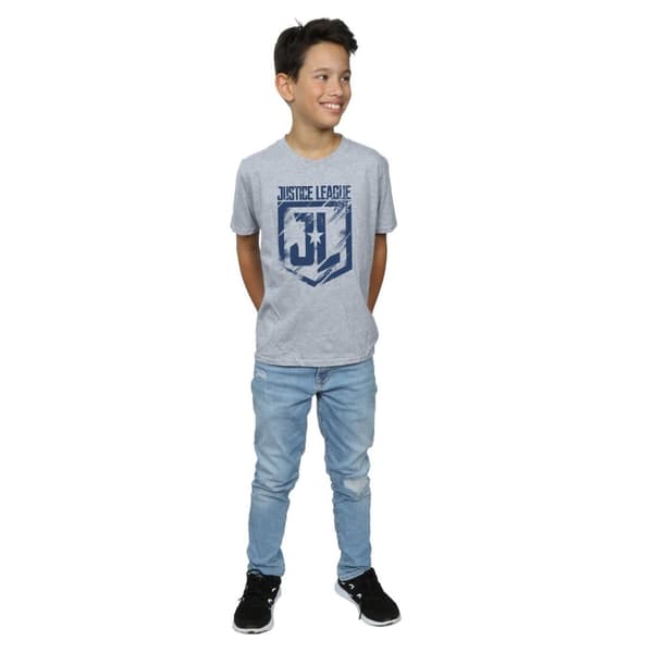 DC Comics Boys Justice League Movie Indigo Logo T-Shirt