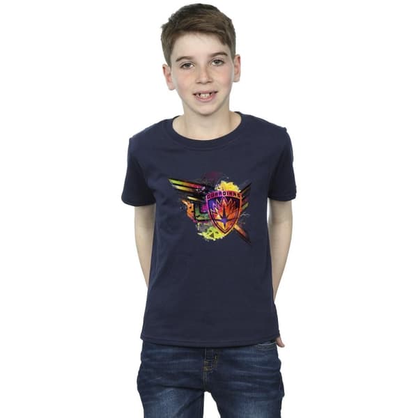 Marvel Pojkar - Guardians Of The Galaxy - T-shirt med abstrakt sköld på bröstet