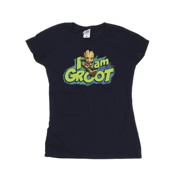 Marvel Womens/Ladies Guardians Of The Galaxy I Am Groot Jumping Cotton T-Shirt