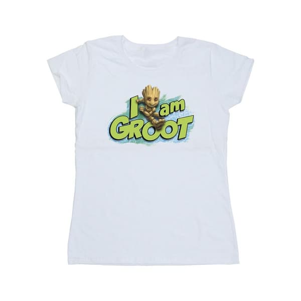 Marvel Womens/Ladies Guardians Of The Galaxy I Am Groot Jumping Cotton T-Shirt
