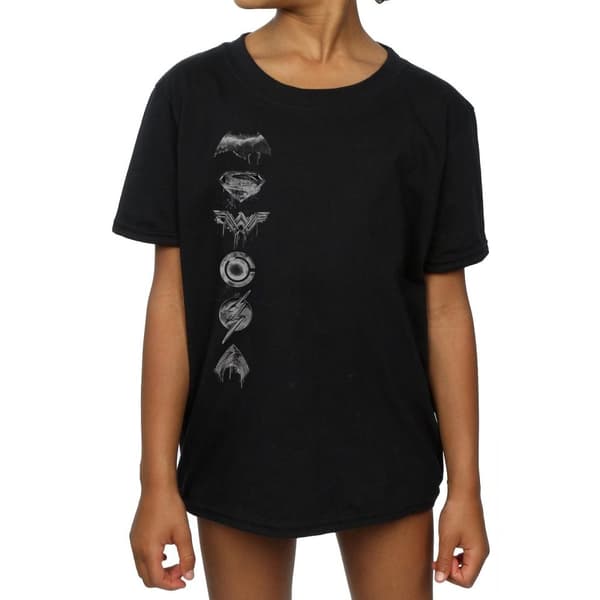 DC Comics T-shirt i bomull med sprayade emblem från Justice League-filmen