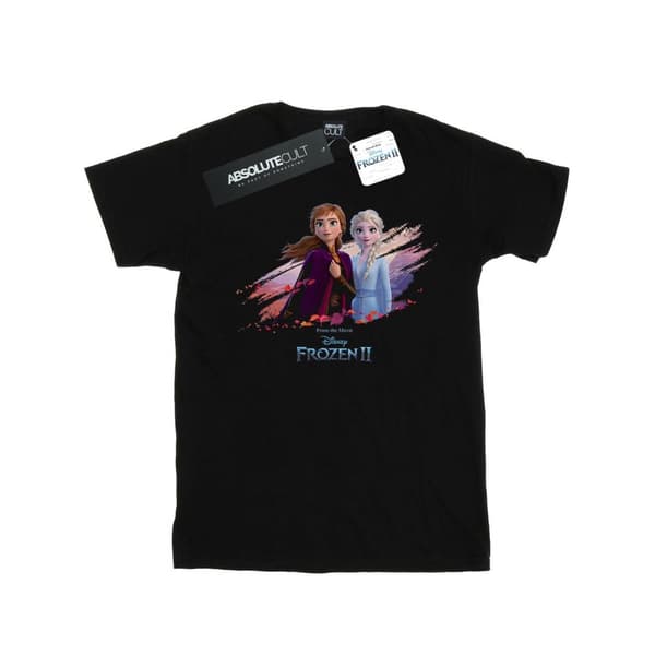 Disney Dam/Tjej Frozen 2 Elsa och Anna Naturen är vacker Boyfriend T-shirt i bomull Black XXL