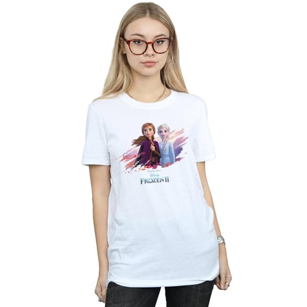 Disney Dam/Tjej Frozen 2 Elsa och Anna Naturen är vacker Boyfriend T-shirt i bomull