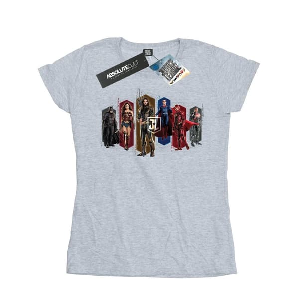 DC Comics Womens/Ladies Justice League Movie Team Hexagons Cotton T-Shirt