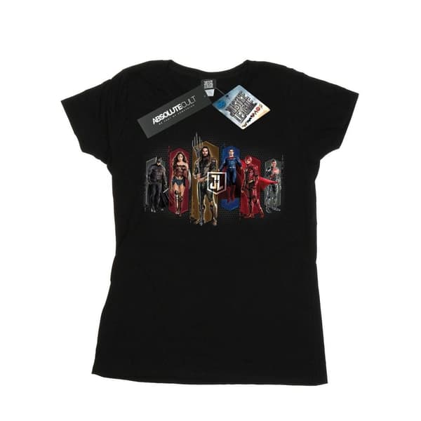 DC Comics Womens/Ladies Justice League Movie Team Hexagons Cotton T-Shirt