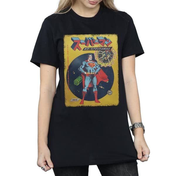 DC Comics Womens/Ladies Superman International Cover Cotton Boyfriend T-Shirt