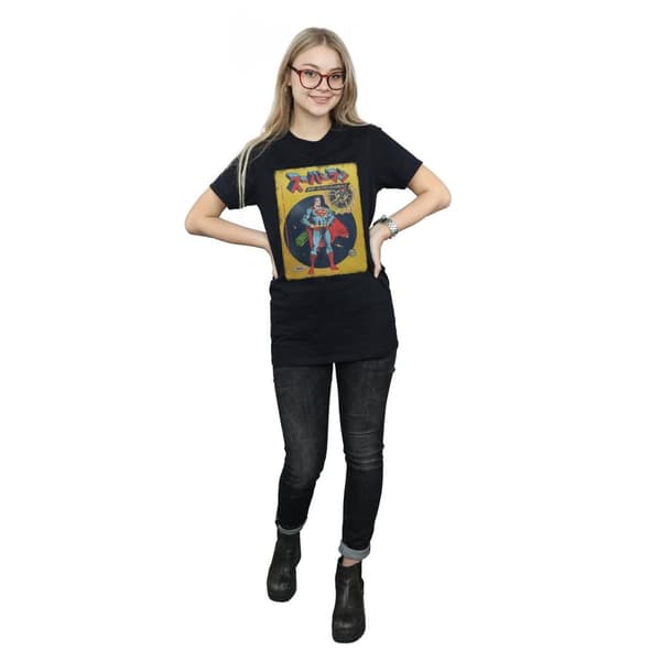 DC Comics Womens/Ladies Superman International Cover Cotton Boyfriend T-Shirt