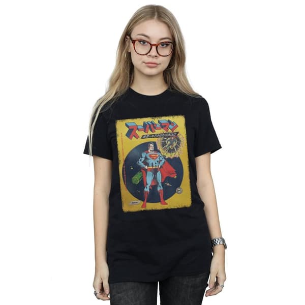 DC Comics Womens/Ladies Superman International Cover Cotton Boyfriend T-Shirt