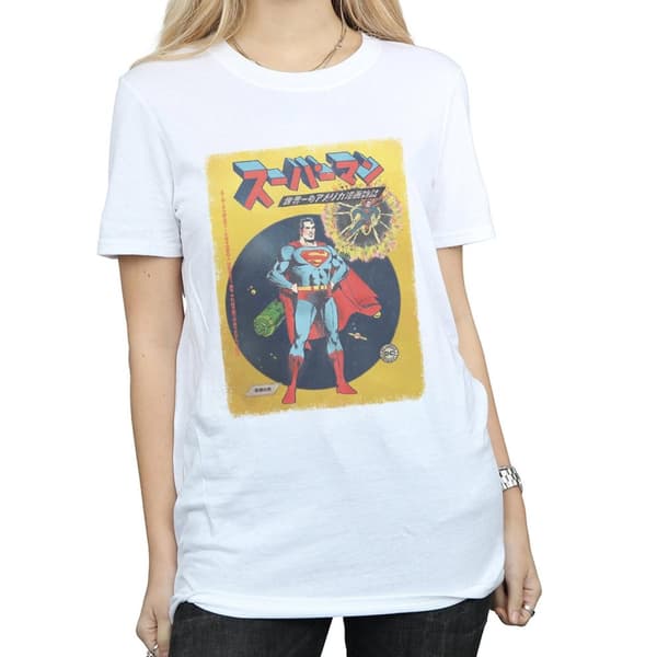 DC Comics Womens/Ladies Superman International Cover Cotton Boyfriend T-Shirt