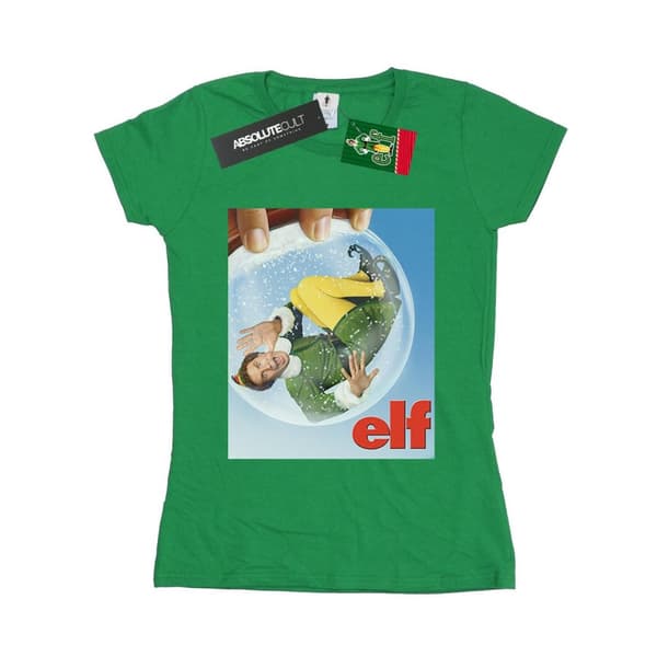 Elf Womens/Ladies Snow Globe Poster Cotton T-Shirt