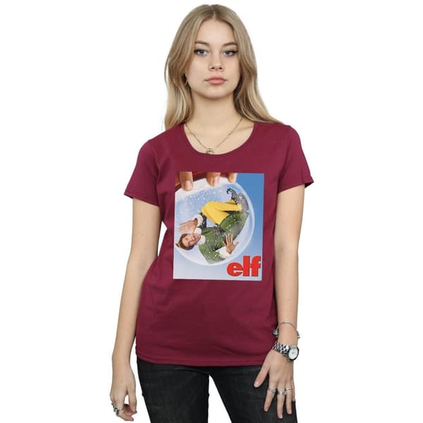 Elf Womens/Ladies Snow Globe Poster Cotton T-Shirt