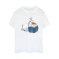 Miniatyrbillede 1 af 3: Disney Womens/Ladies Frozen Olaf Reading Cotton Boyfriend T-Shirt