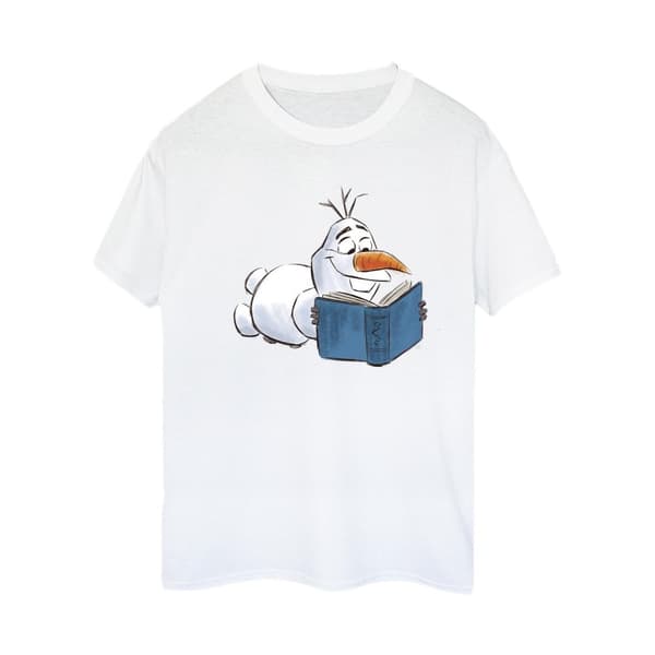 Disney Womens/Ladies Frozen Olaf Reading Cotton Boyfriend T-Shirt