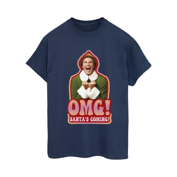 Elf Dam / Dam Santa´s Coming Boyfriend T-shirt i bomull