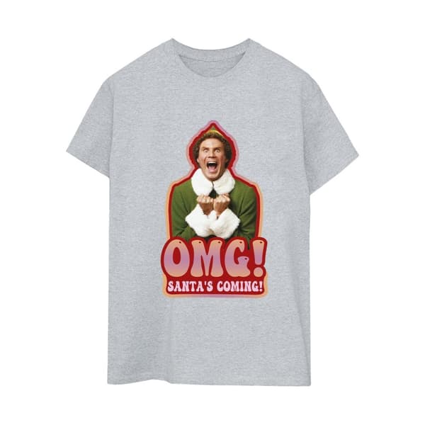 Elf Dam / Dam Santa´s Coming Boyfriend T-shirt i bomull