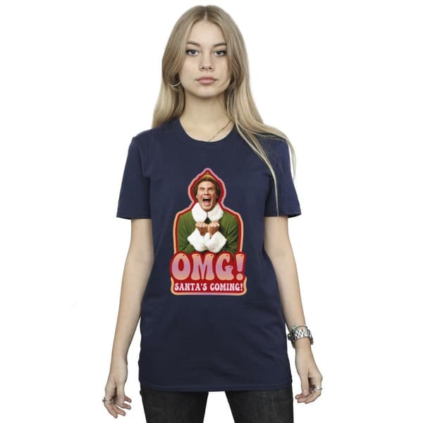 Elf Dam / Dam Santa´s Coming Boyfriend T-shirt i bomull