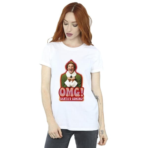 Elf Dam / Dam Santa´s Coming Boyfriend T-shirt i bomull