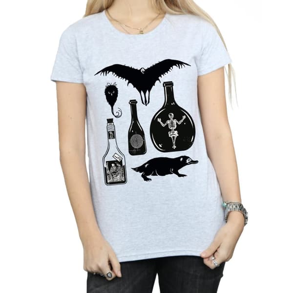 Fantastic Beasts Womens/Ladies Plain Icons Cotton T-Shirt