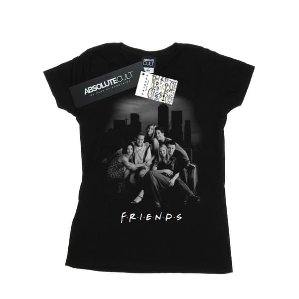 Friends Womens/Ladies Group Photo Skyline Cotton T-Shirt Black XXL