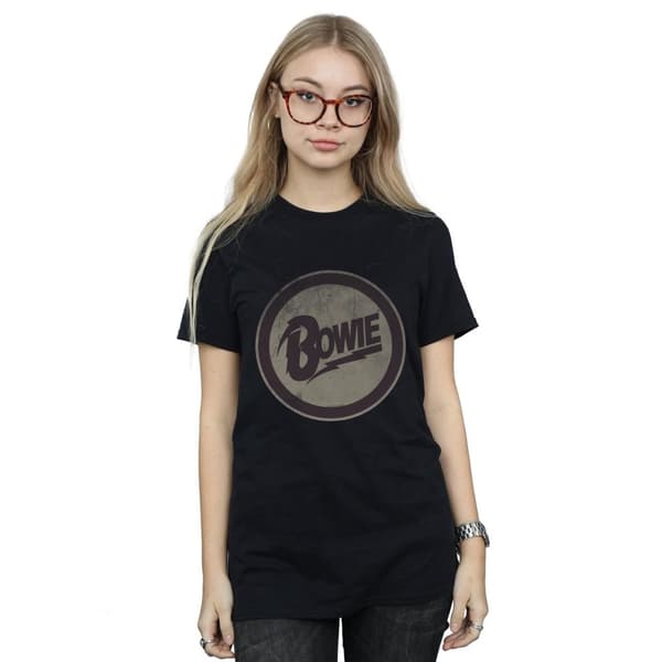 David Bowie Womens/Ladies Circle Logo Cotton Boyfriend T-Shirt