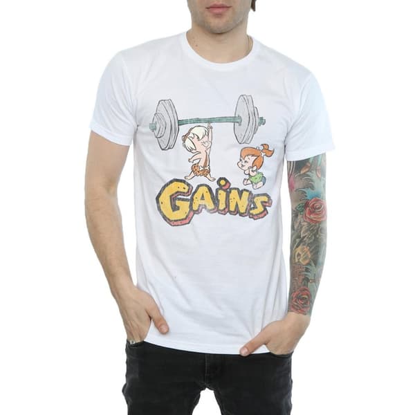 The Flintstones Mens Bam Bam Gains Distressed T-Shirt