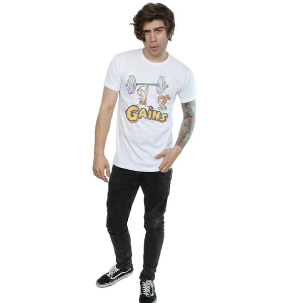 The Flintstones Mens Bam Bam Gains Distressed T-Shirt