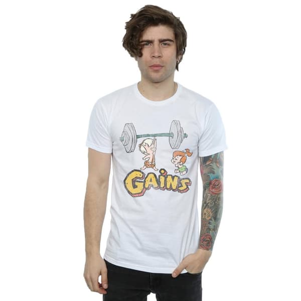 The Flintstones Mens Bam Bam Gains Distressed T-Shirt