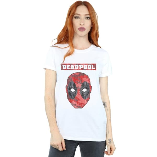 Marvel Womens/Ladies Deadpool Camo Head Cotton Boyfriend T-Shirt
