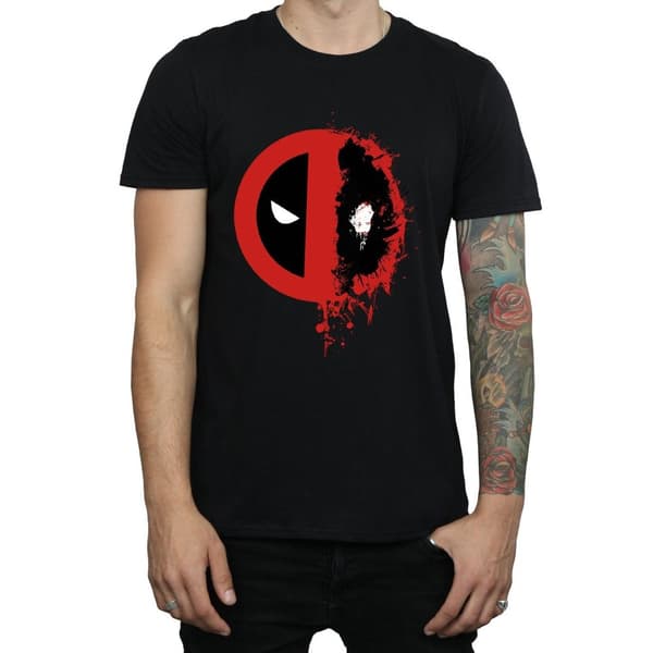 Marvel Mens Deadpool Split Splat Logo T-Shirt
