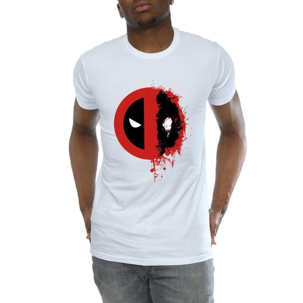 Marvel Mens Deadpool Split Splat Logo T-Shirt