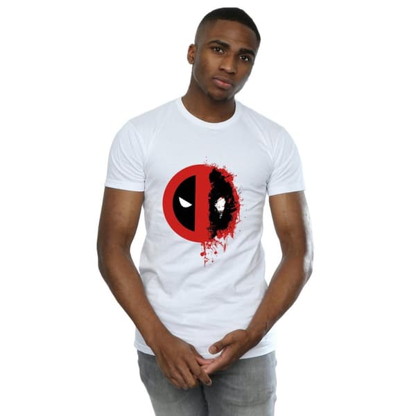 Marvel Mens Deadpool Split Splat Logo T-Shirt