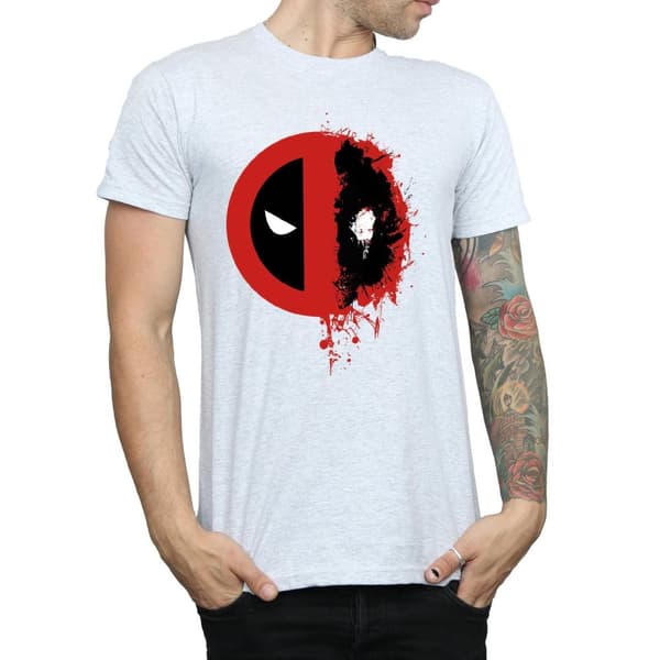 Marvel Mens Deadpool Split Splat Logo T-Shirt