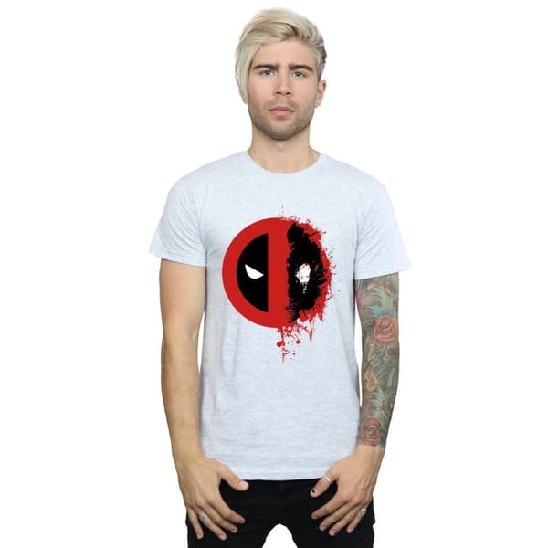 Marvel Mens Deadpool Split Splat Logo T-Shirt