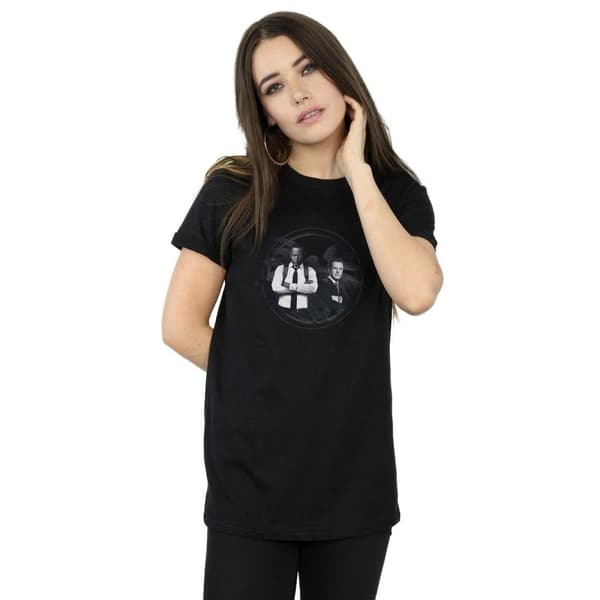 Marvel Womens/Ladies Captain Marvel Nick Fury And Agent Coulson Cotton Boyfriend T-Shirt