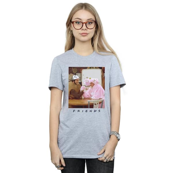 Friends Dam/Tjej Ross And Chandler Arm Wrestling Bomull Boyfriend T-shirt